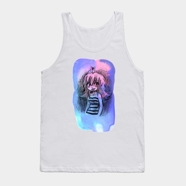 Girl With a Flower on her Head Tank Top by saradaboru